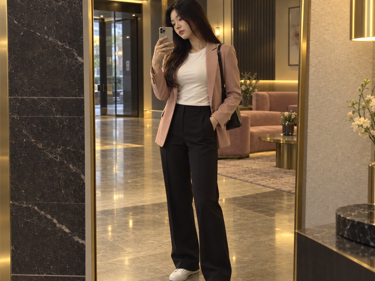 서울 강남구 방문 홈케어 일정을 준비하는 젊은 성인 한국 여성 관리사