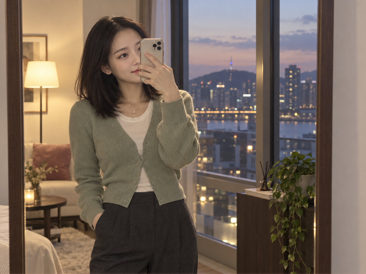 서울특별시 강남구 이동과 방문 일정을 안내하는 젊은 성인 한국 여성 관리사